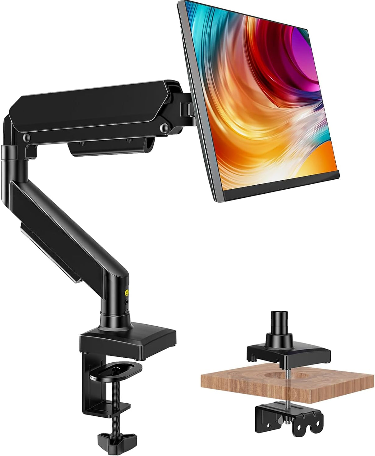 Single Monitor Mount, Gas Spring Arm for 17-32 inch Screens Adjustable Monito...