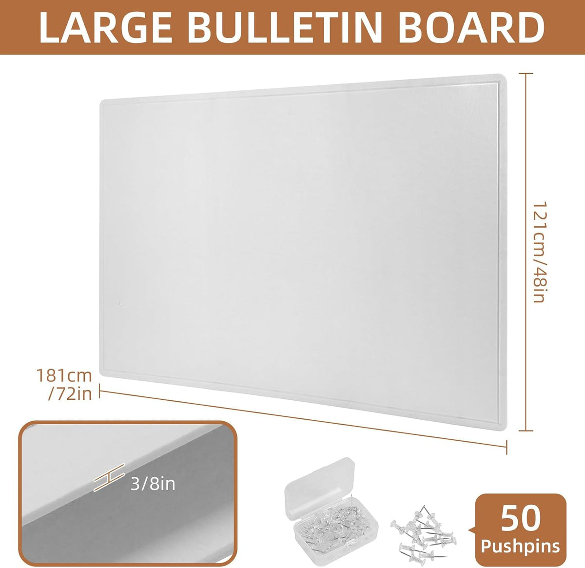 Extra Large Bulletin Board, 72 x 48 Inches Decorative Felt Pin Board Foldable...
