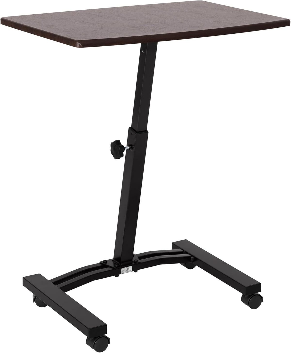 Seville Classics Airlift Mobile Laptop Table, Walnut, 24" Wide Desktop