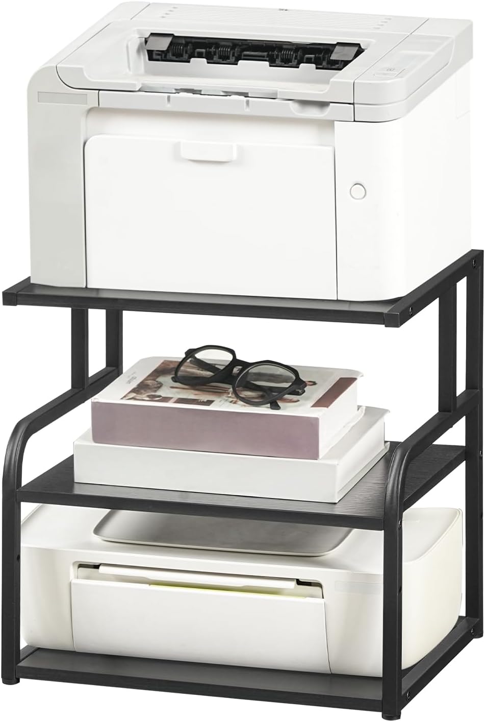 HOOBRO Printer Stand, 3-Tier Desktop Printer Table, Under Desk Printer Storag...