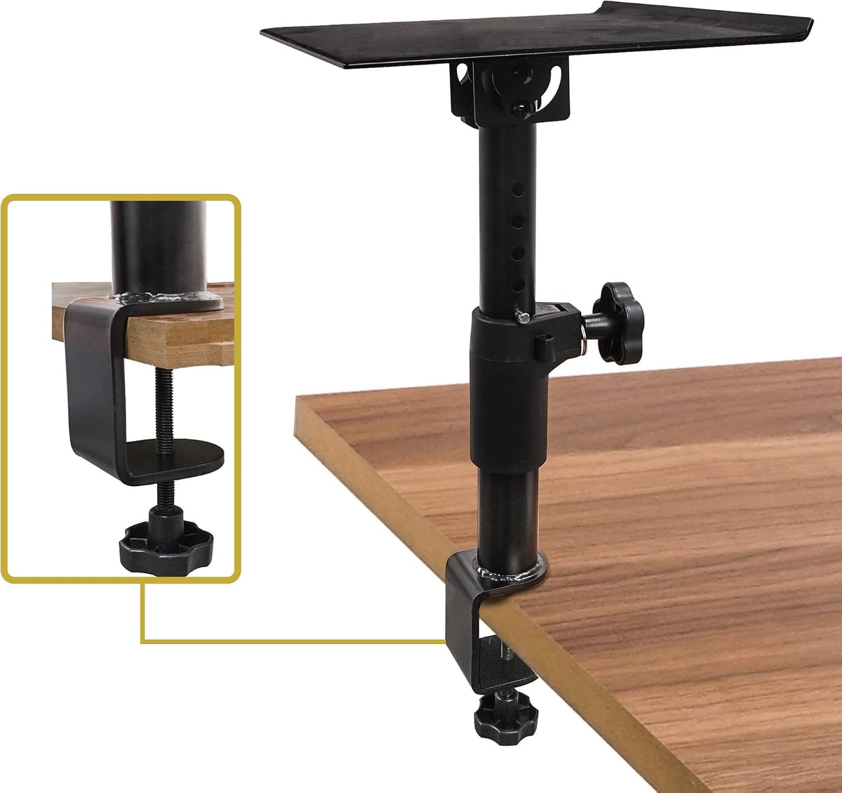 Sound Town 2-Pack Desktop Clamp-On Studio Monitor Speaker Stands with Horizon...