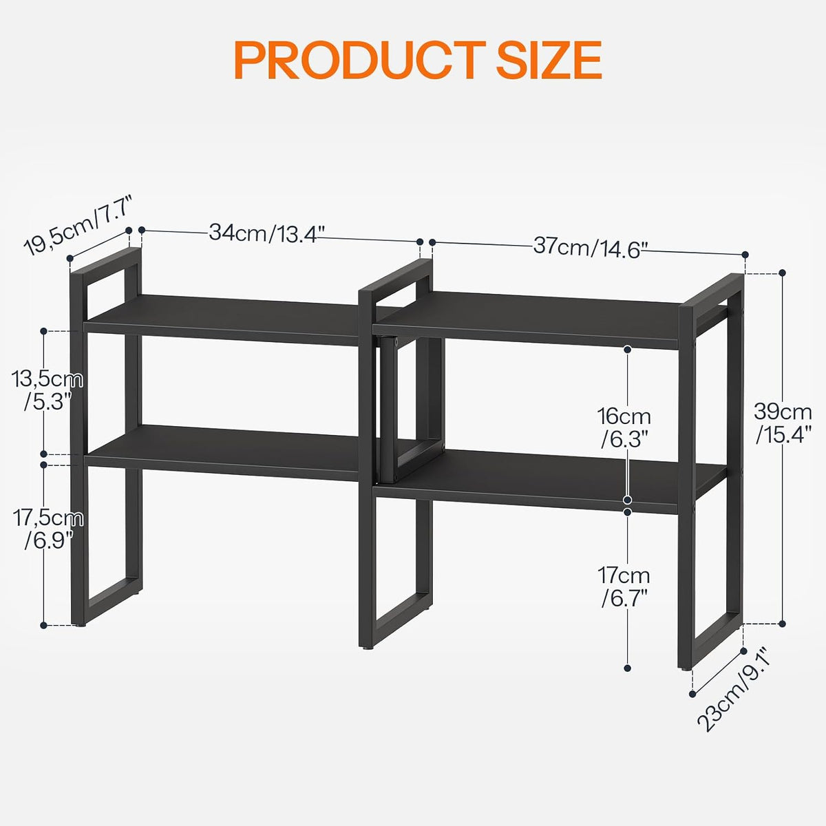 HOOBRO Desk Shelf Organizer,Adjustable Desk top Organizer Shelf, 2-Tier Shelf...