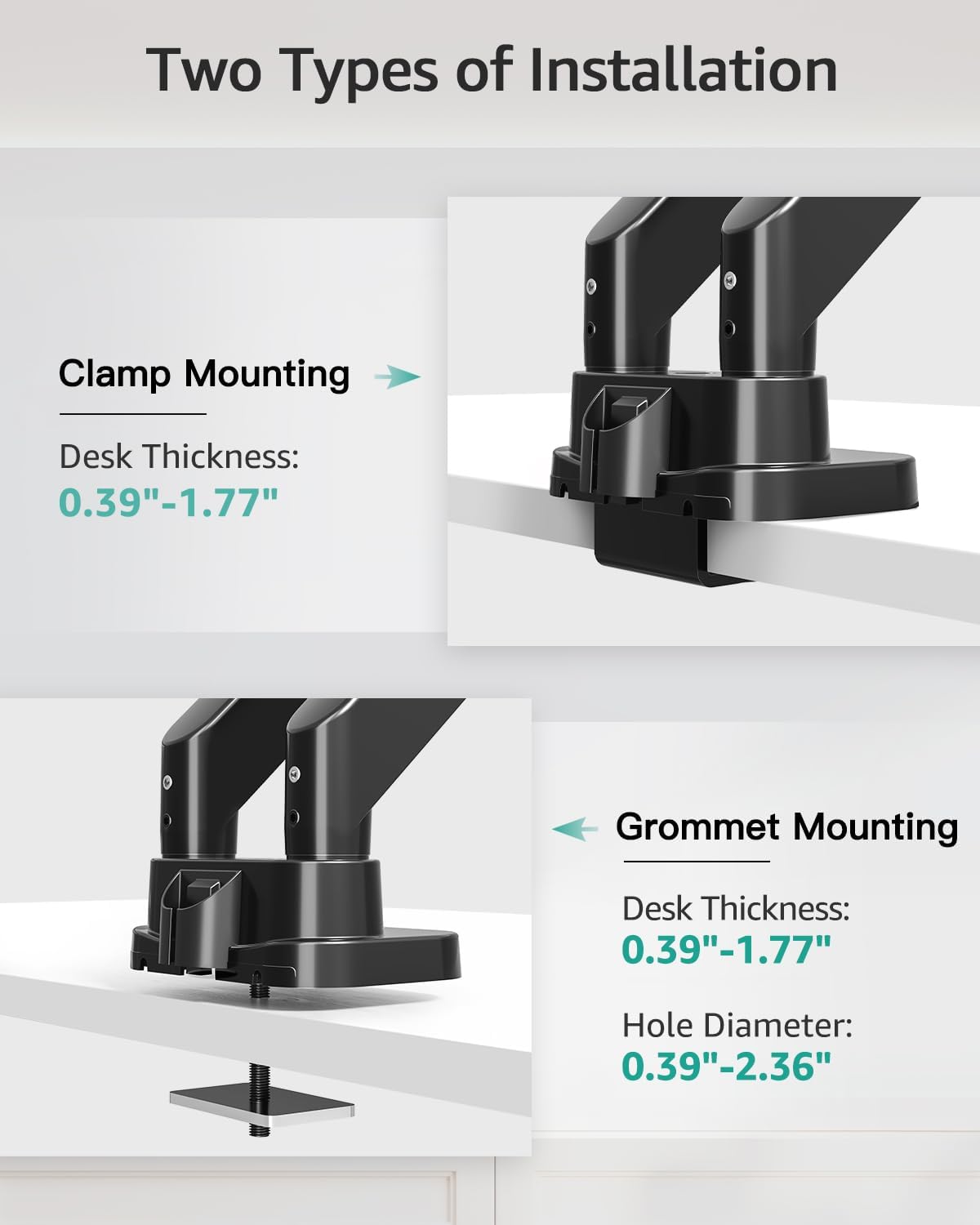 MOUNT PRO Dual Monitor Desk Mount for 39" Ultrawide Screen up to 33lbs, ...