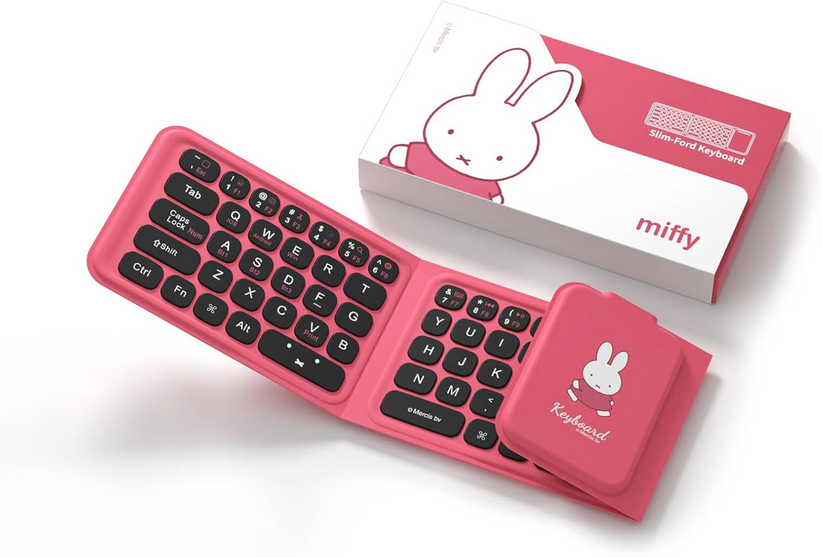 Miffy Triple-Fold Bluetooth Keyboard - Magnetic Fold Design with Integrated T...