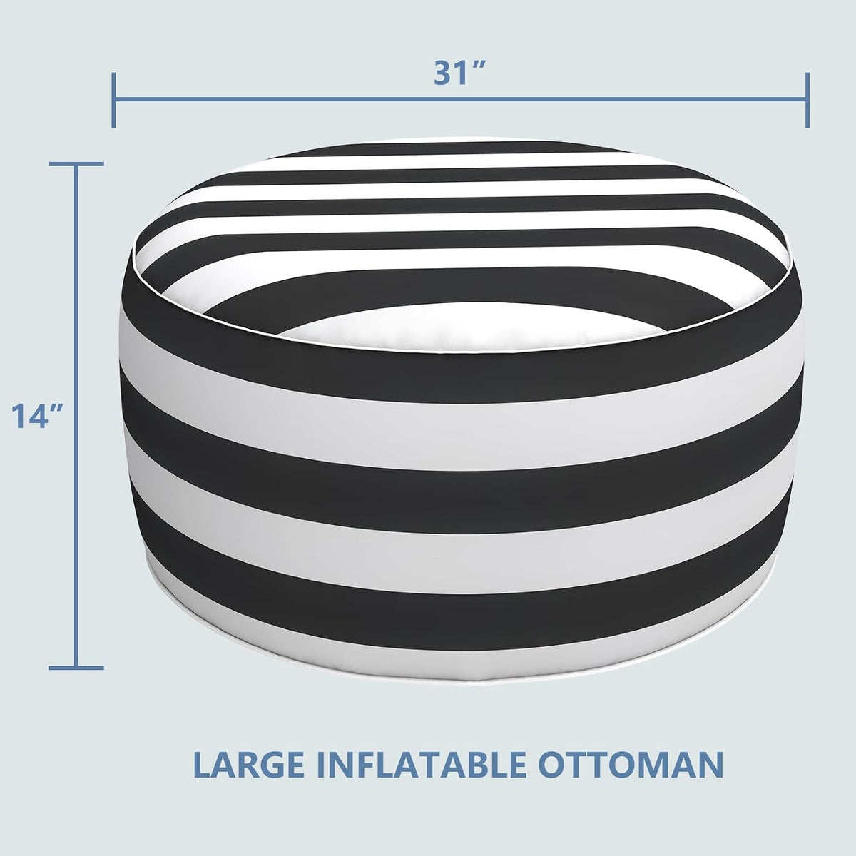 LVTXIII Inflatable Stool Ottoman Footrest with Handle, All Weather Footrest S...