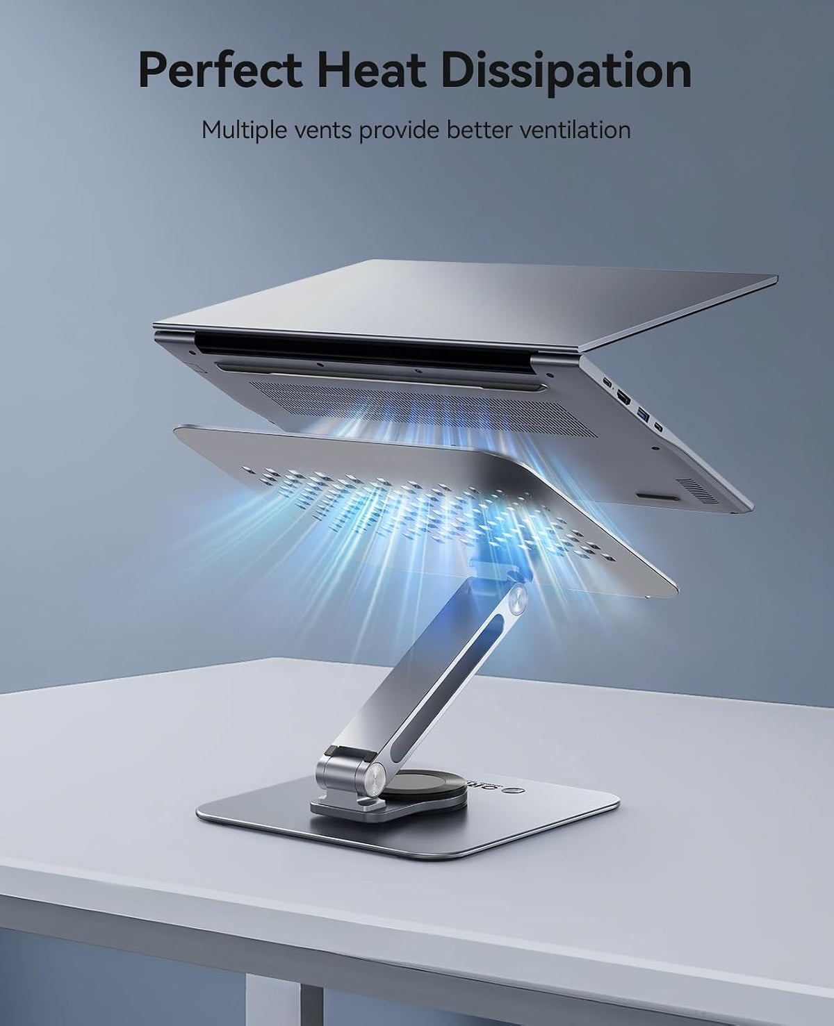 ORICO Adjustable Laptop Stand with 360° Rotating Base, Aluminum ST10-Gray