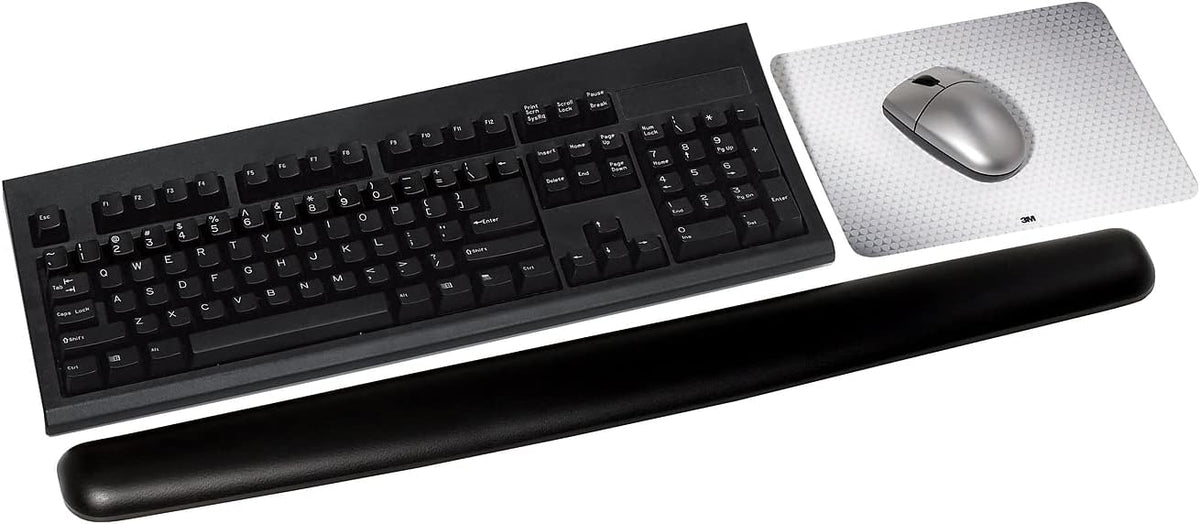 3M WR340LE Gel Thin Wrist Rest, Extended Length, Black Leatherette