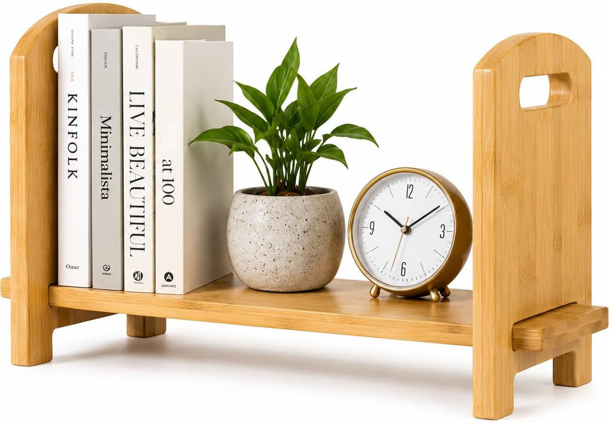 Adjustable Desktop Bookshelf - Sturdy Desk Bookshelf and Book Organizer - No ...