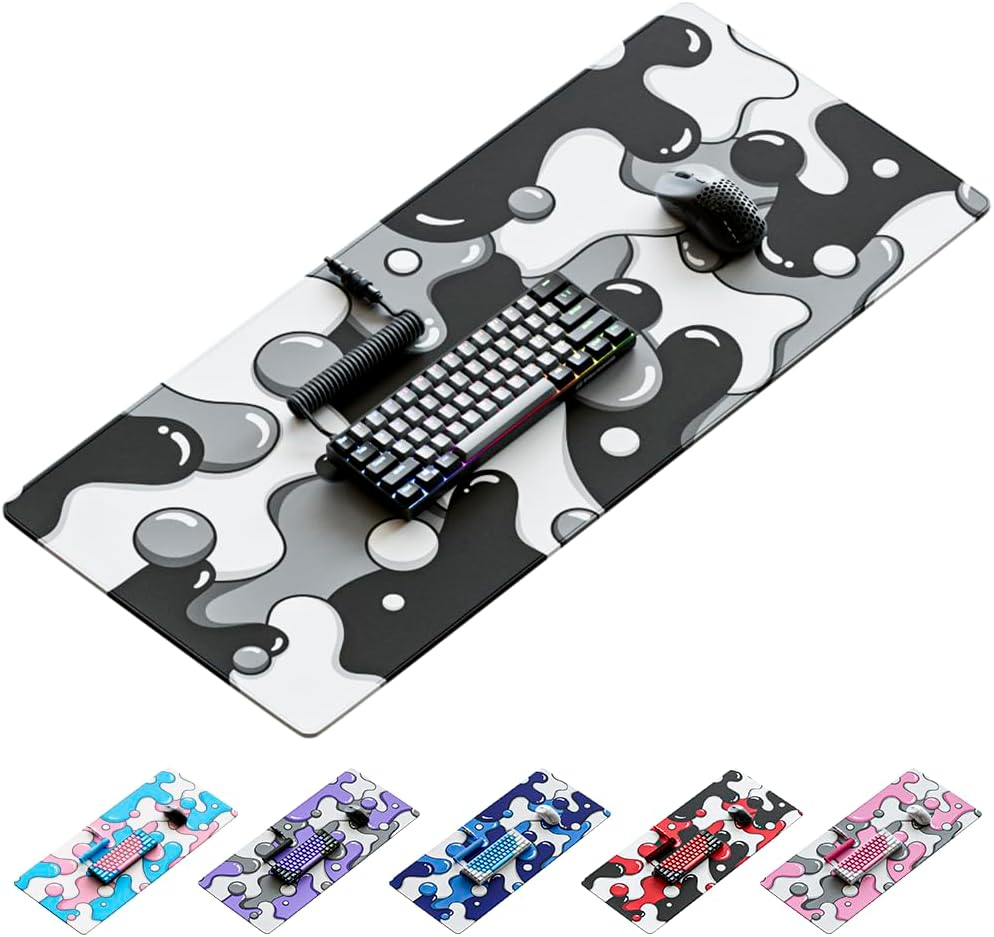 Kraken Keyboards DRIP Edition XXL Black & White Gaming Mouse Pad - Profes...