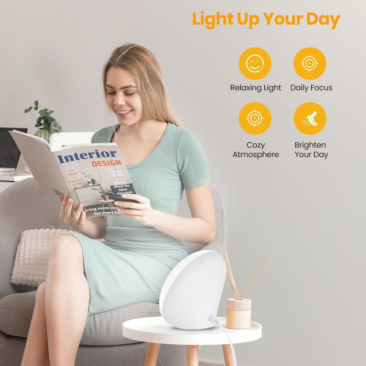 LASTAR Sun Lamp, 10,000 Lux Sunlight Lamp with 4 Color Temperatures & 5 B...