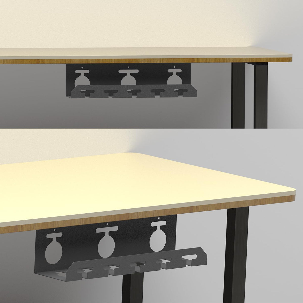 Desk Cable Management, U-Channel Cord Box, Metal Under Cable Management Tray,...
