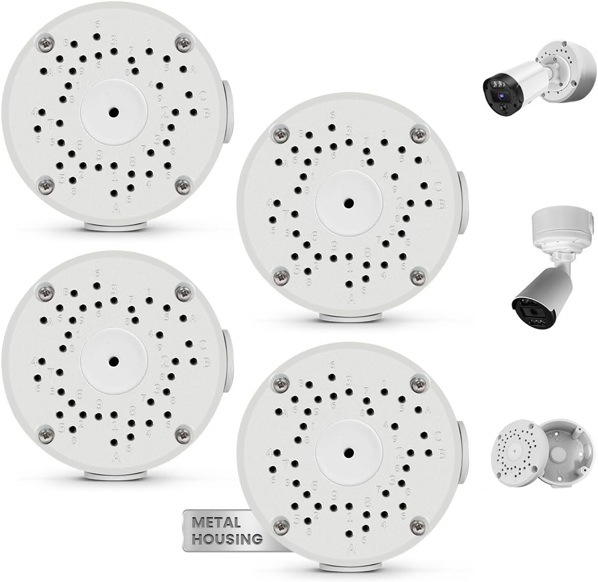 Universal Security Camera Junction Box, Aluminum Hide Cable Junction Boxes