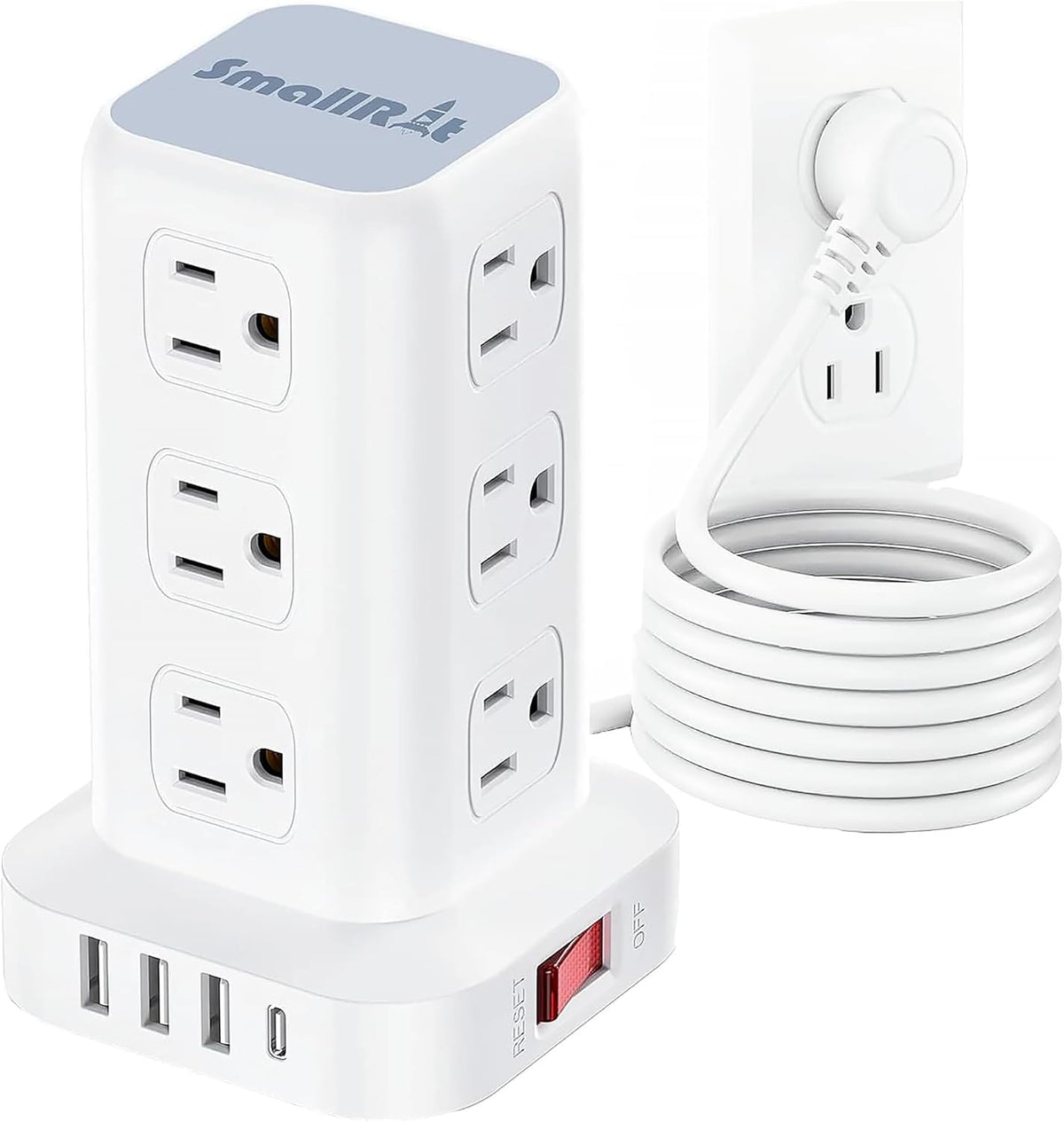 Power Strip with 12 Outlets 4 USB (1 USB C), 10Feet Extension Cord with Multi...