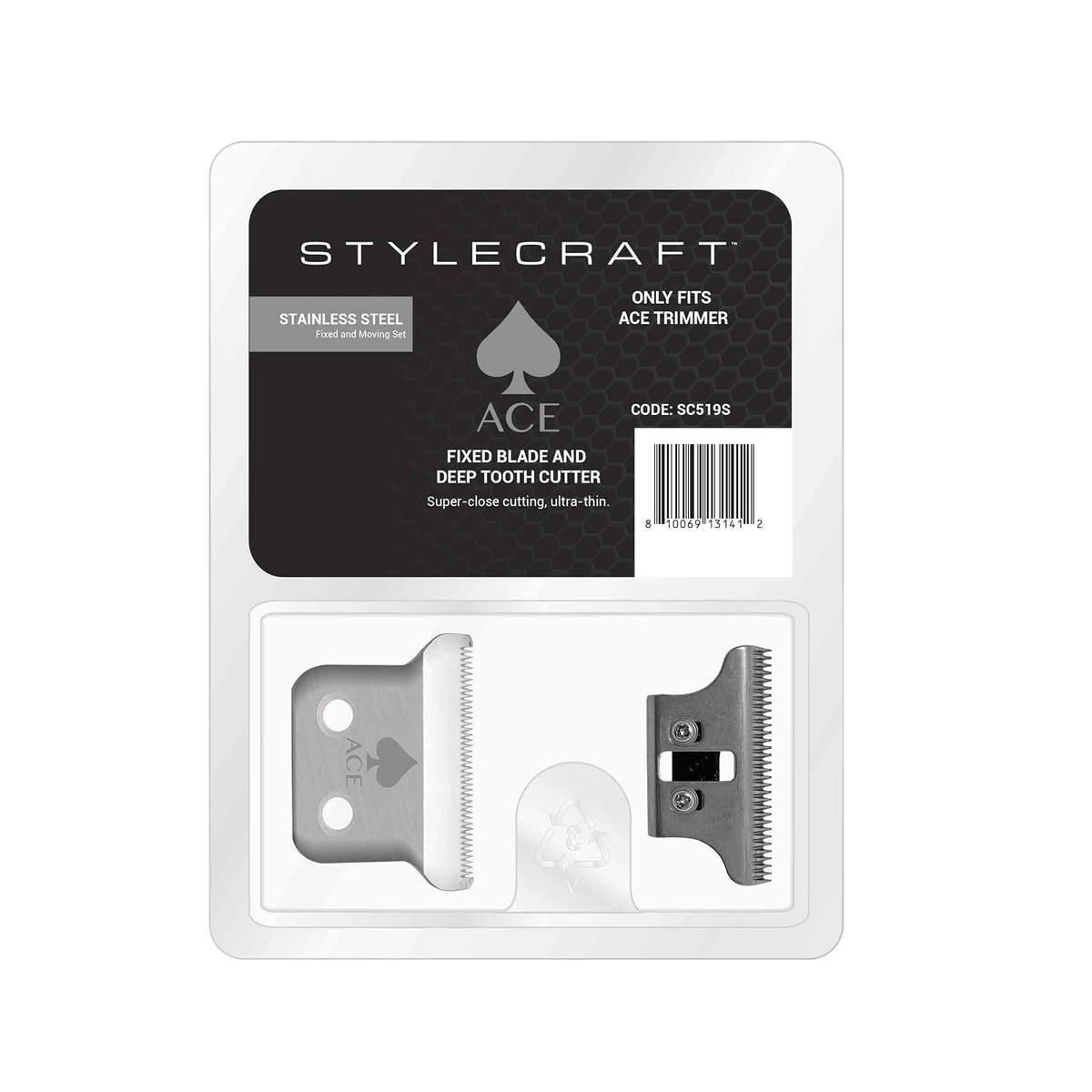 StyleCraft Replacement Fixed Stainless Steel Classic Hair Trimmer Blade with ...