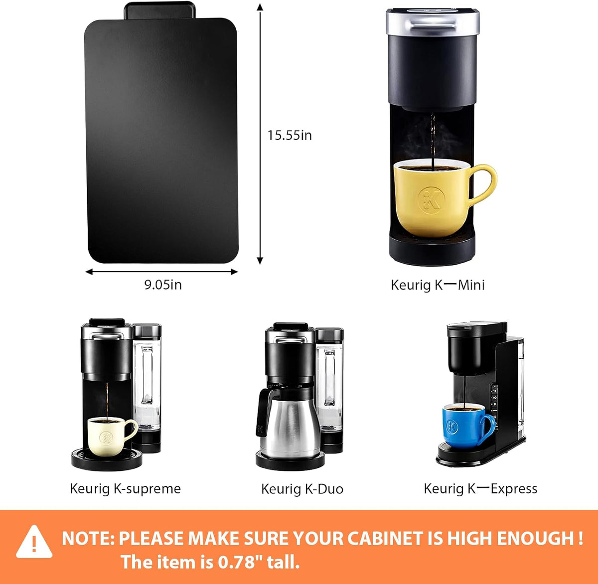 Sliding Tray for Coffee Maker, Countertop Appliance Slider 9” × 14.5”