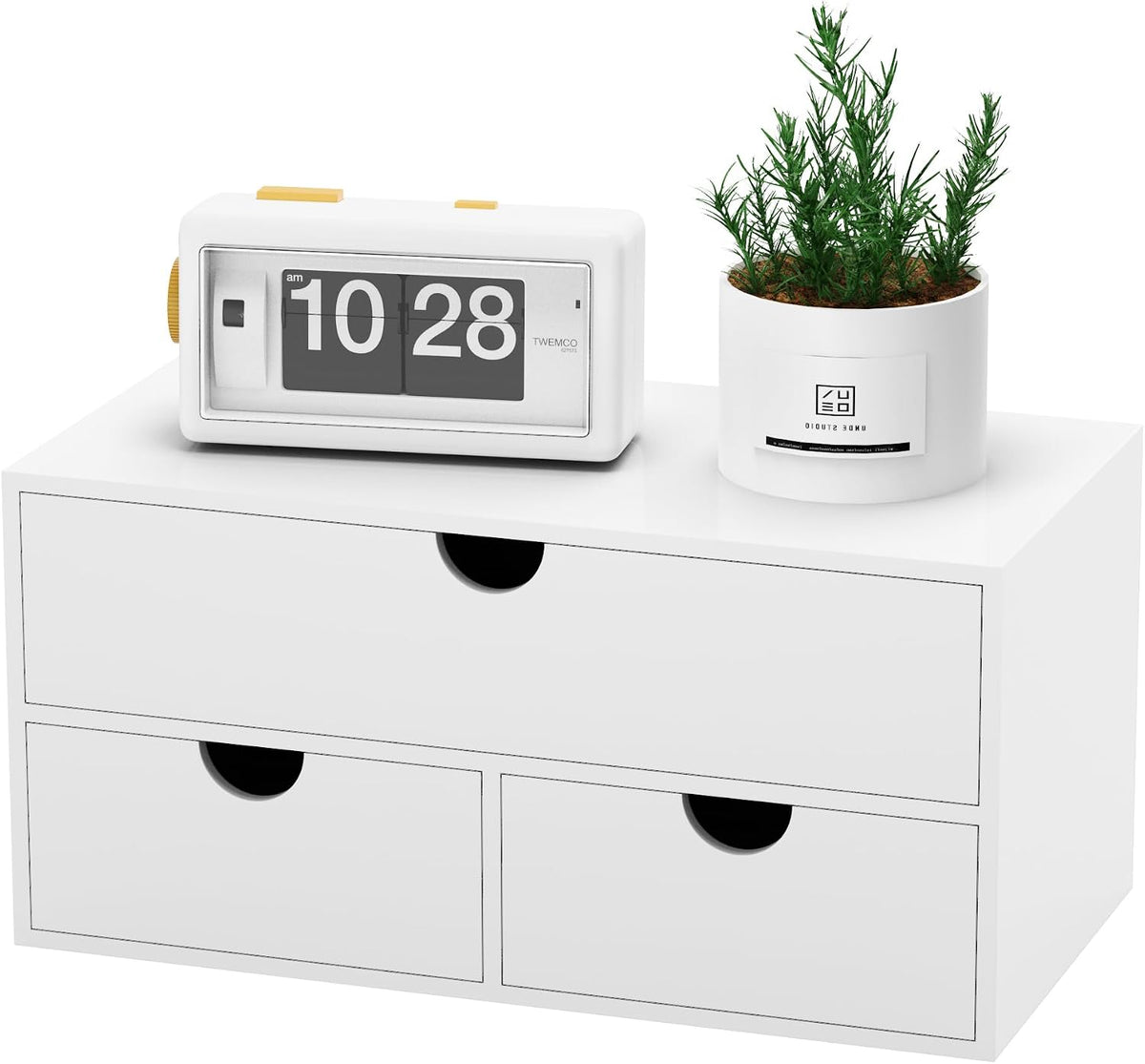 Bamboo Desk Organizer with Drawers Desktop Storage Drawers for Bills Office S...