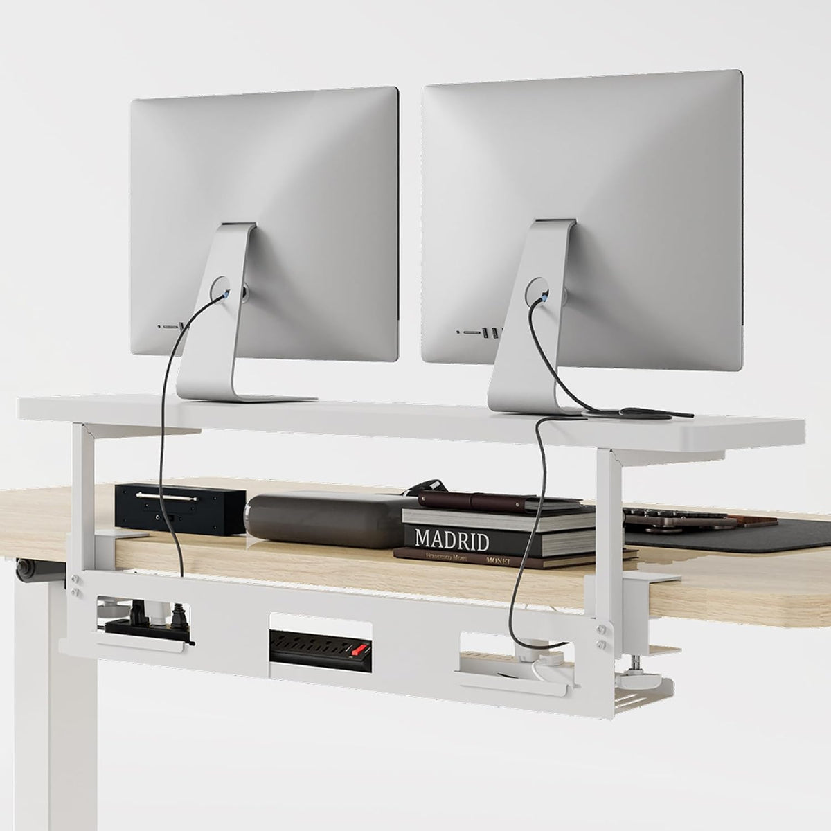 FLEXISPOT Cable Management Under Desk Cable Tray Metal Raceway Wires Cable Ti...