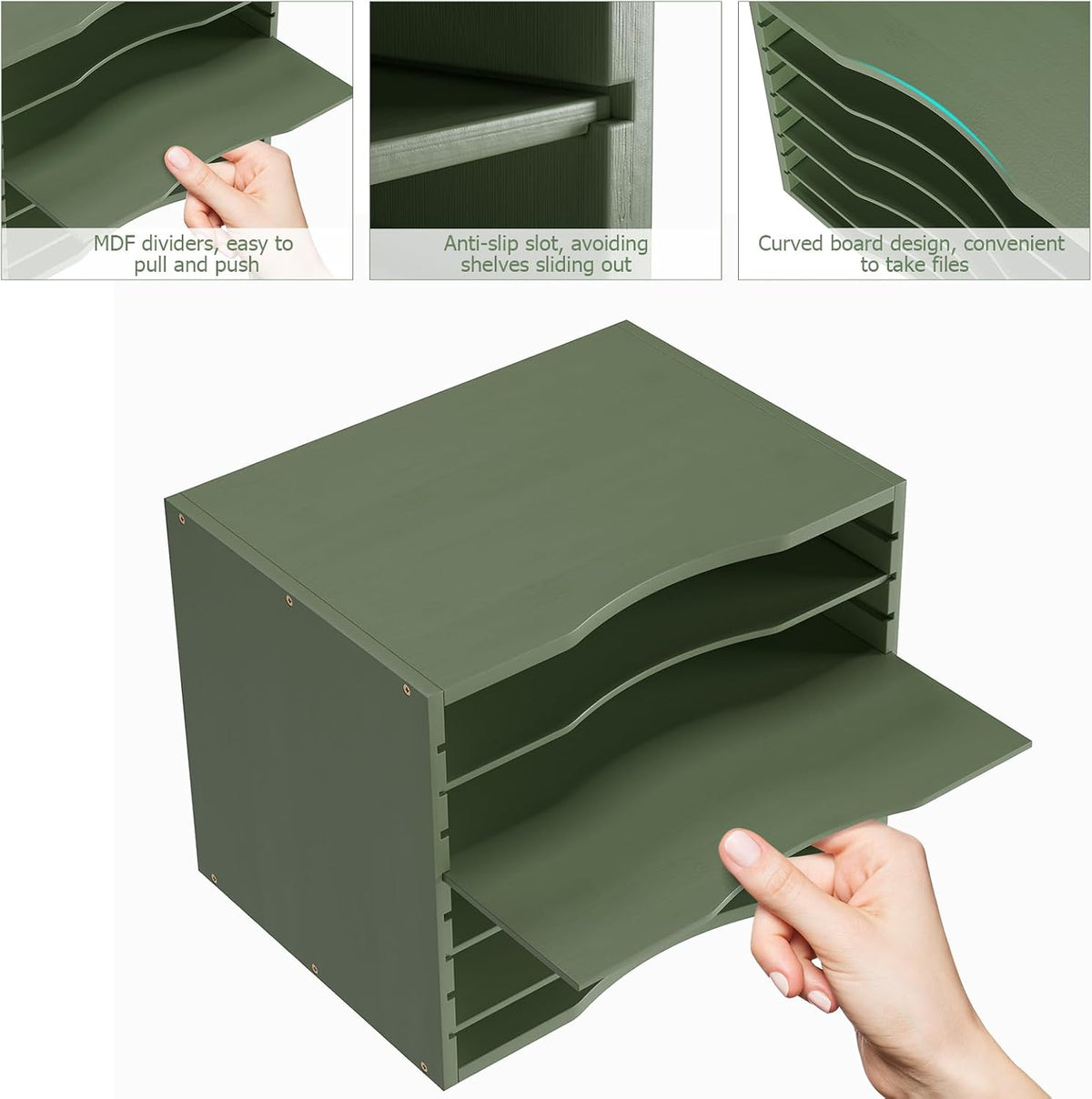 Bamjoy Bamboo 5 Tier Desktop Organizer, Paper Organizer Mail Sorter, File Hol...