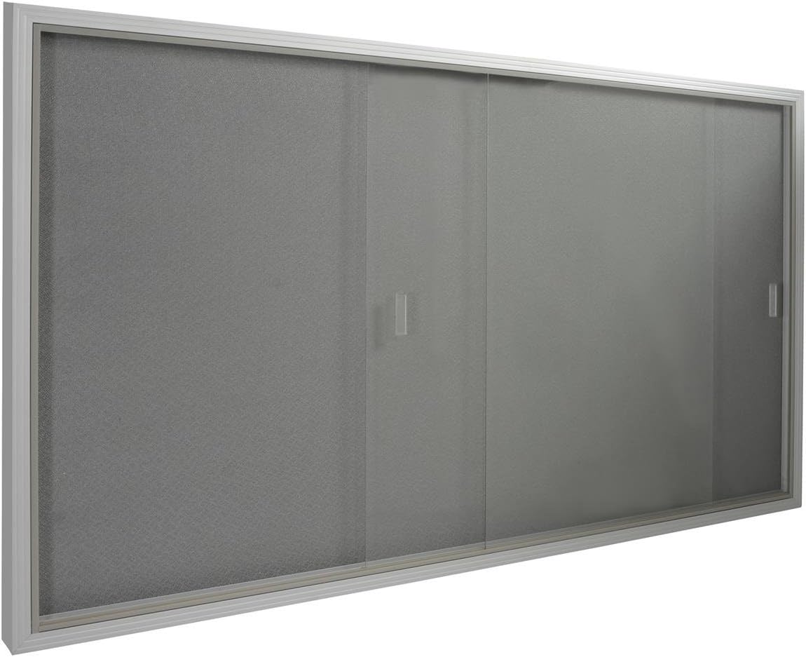 Displays2go 5' x 3' Indoor Bulletin Board with Sliding Glass Doors