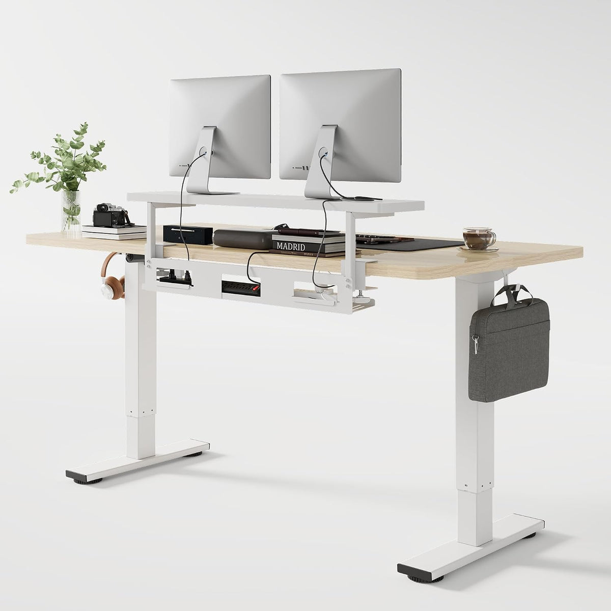 FLEXISPOT Standing Desk with Monitor Riser & Cable Management