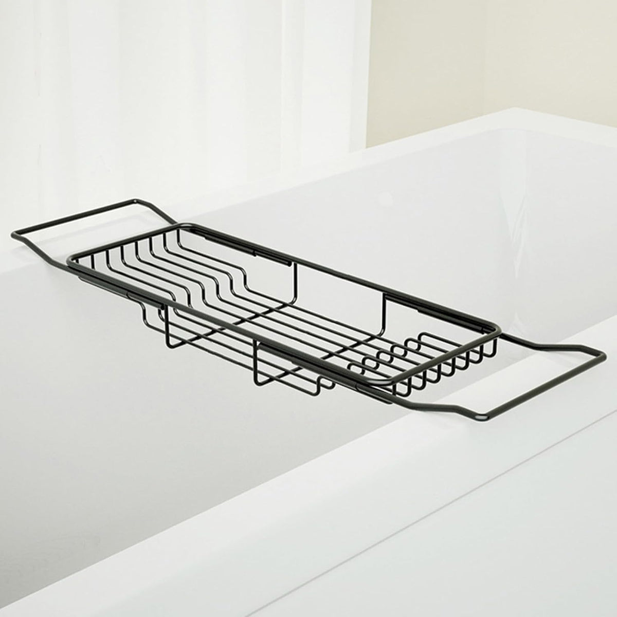 Stainless Steel Bathtub Caddy Tray, Expandable Bath Tub Tray Table, Adjustabl...