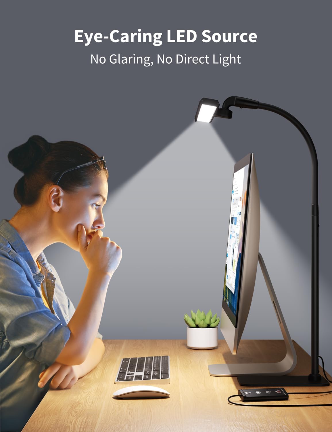 Kary LED Desk Lamp, Flexible Gooseneck Task Light with Base and Timer