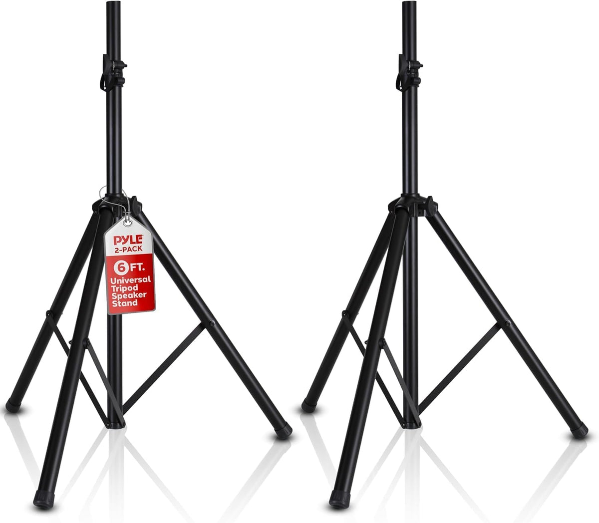 Pyle Universal Speaker Stand 2-Pack – Heavy Duty Tripod Mount Holder Set, Hei...