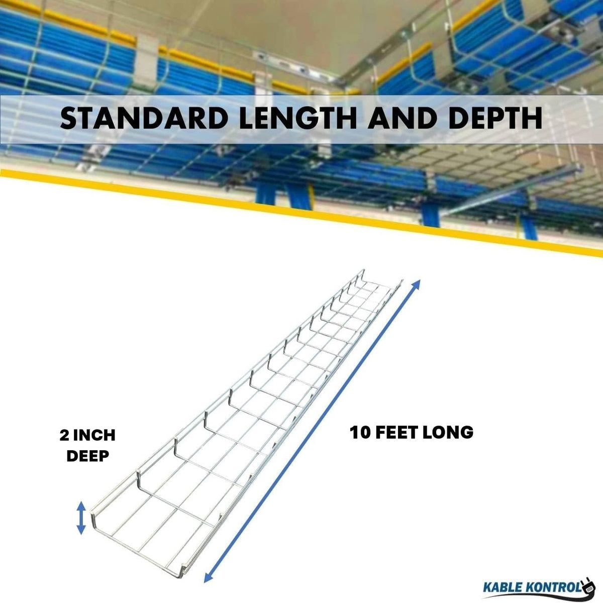 Kable Kontrol Cable Tray - 10 Feet Long x 4" W x 2” H - 30 Pcs Bulk Pack...