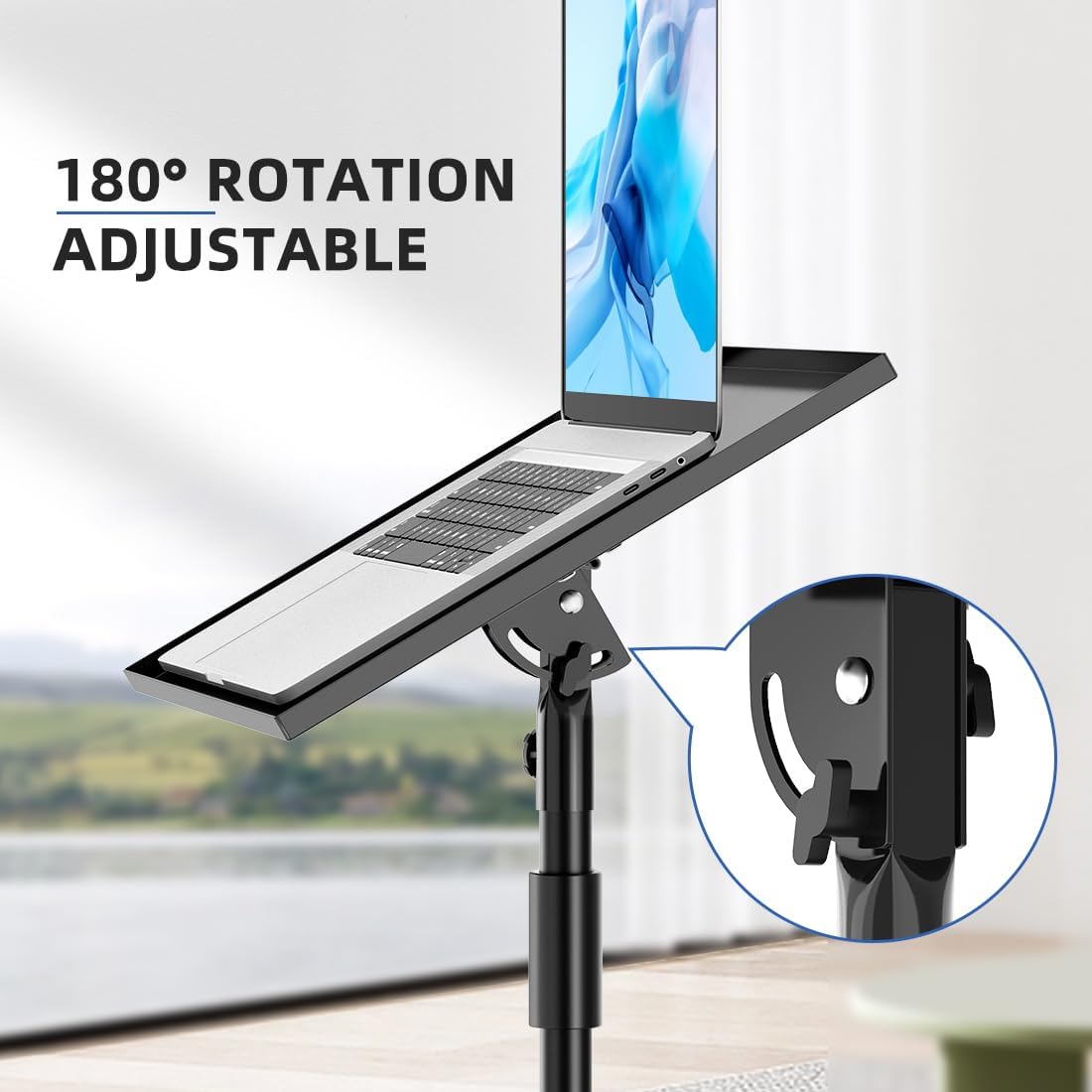 Projector Stand with Wheels, Laptop Tripod from 29" to 69" with Mou...