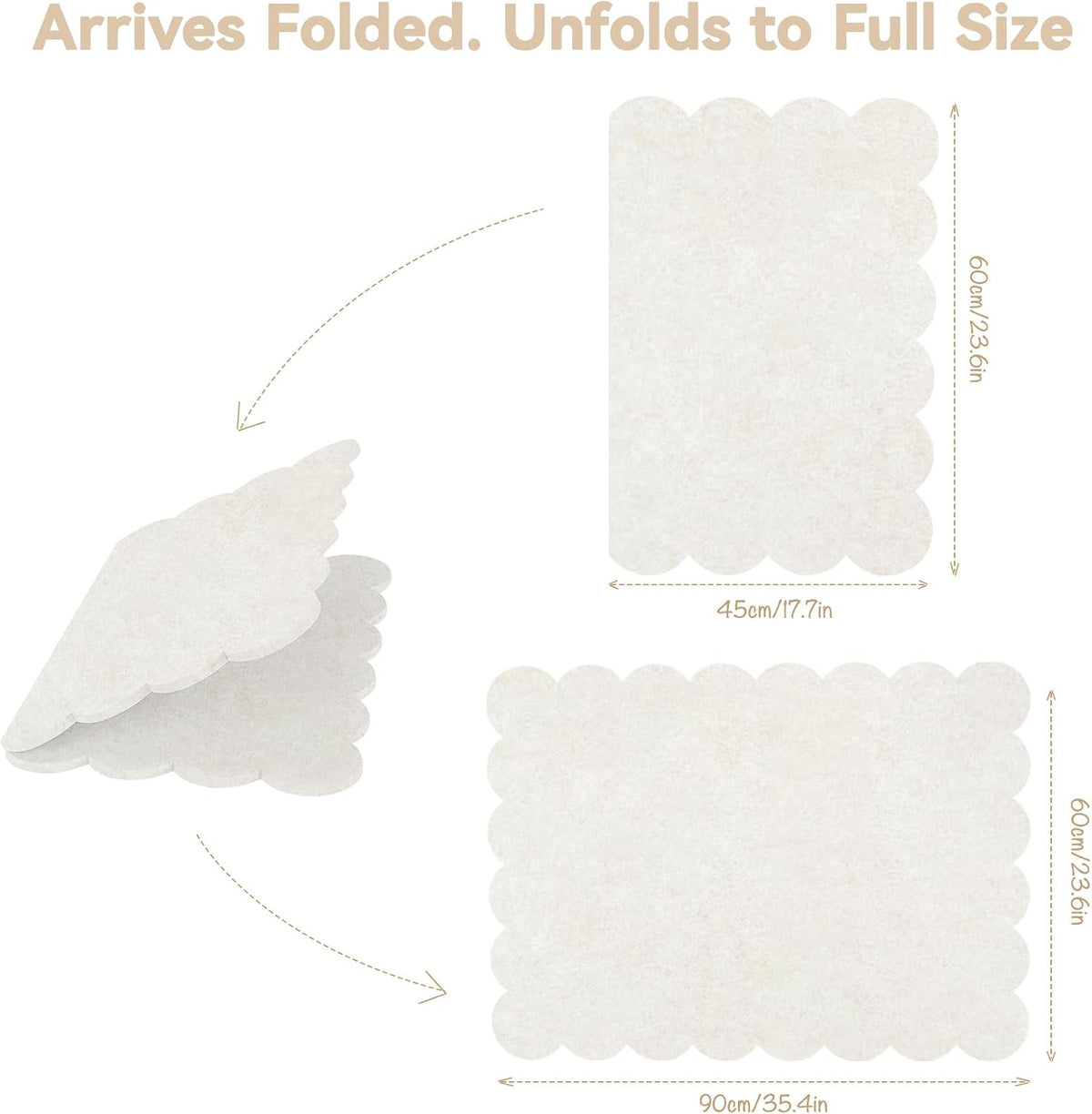 Scalloped Bulletin Board 36x24 inches, Decorative Felt Pin Board for Wall