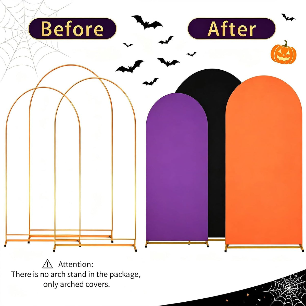 Halloween Arch Backdrop Covers Set of 3 Holiday Party Arch Covers