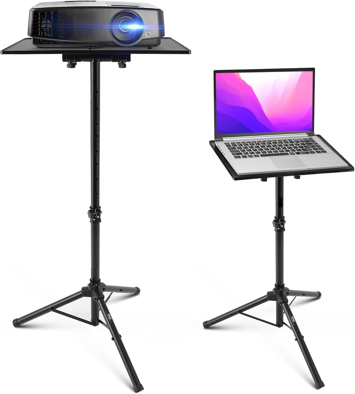 PYLE Laptop & Projector Stand, Tripod Stand With Adjustable Height 28&quo...