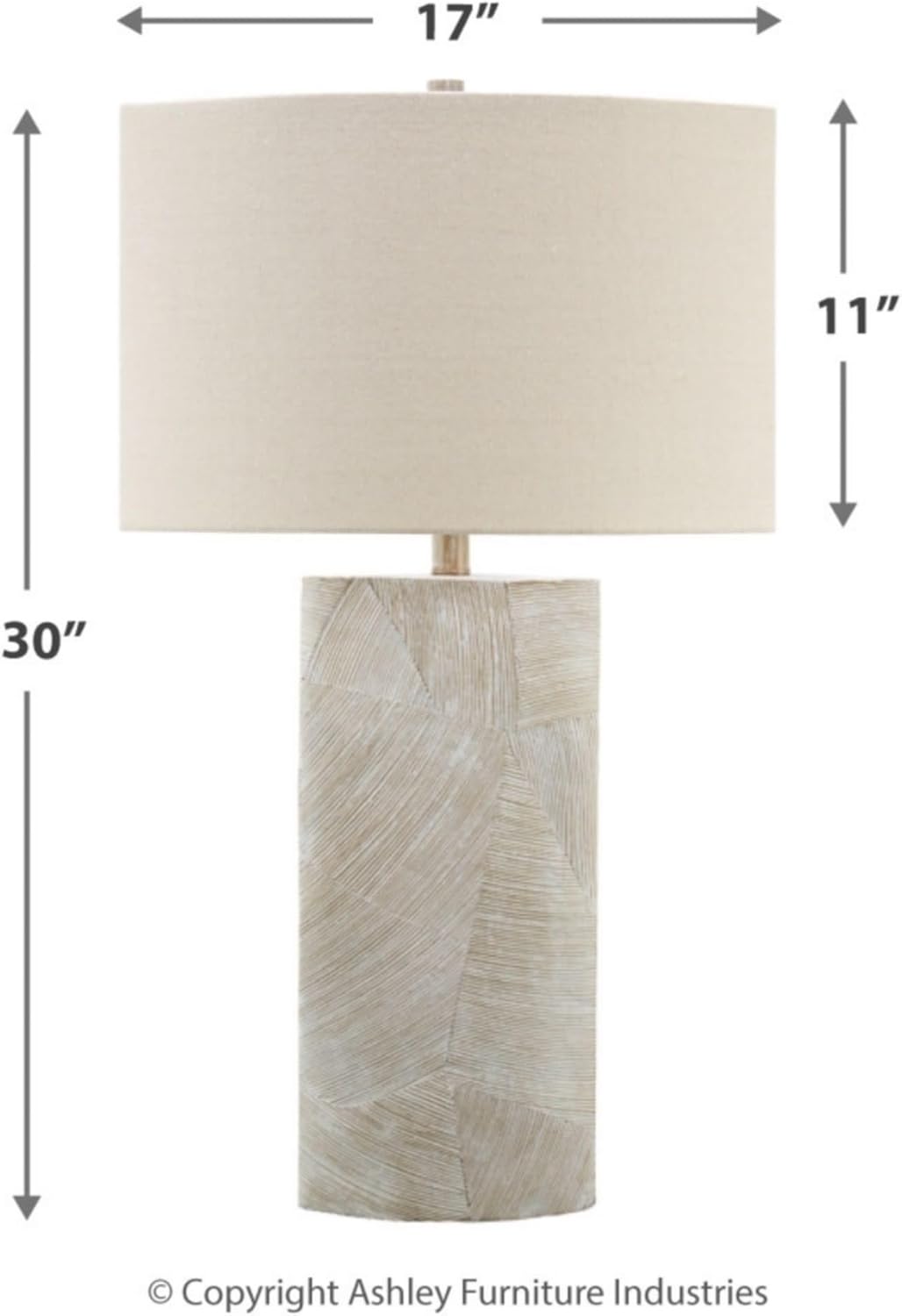 Signature Design by Ashley Bradard 31 Inch Rustic Table Lamp, Ivory Brown