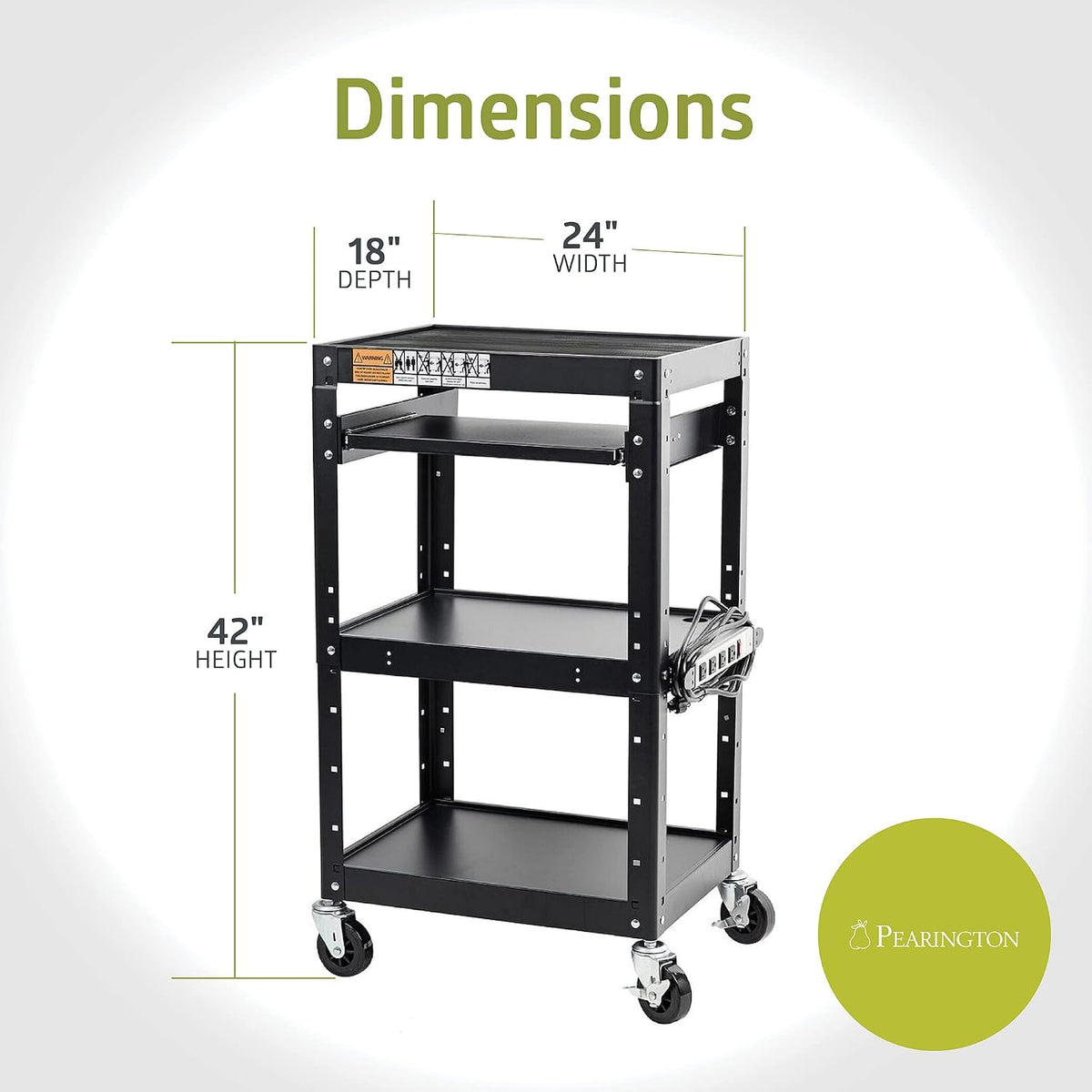 Pearington AV Presentation Cart Stand for Video Projector, TV, Laptop Compute...