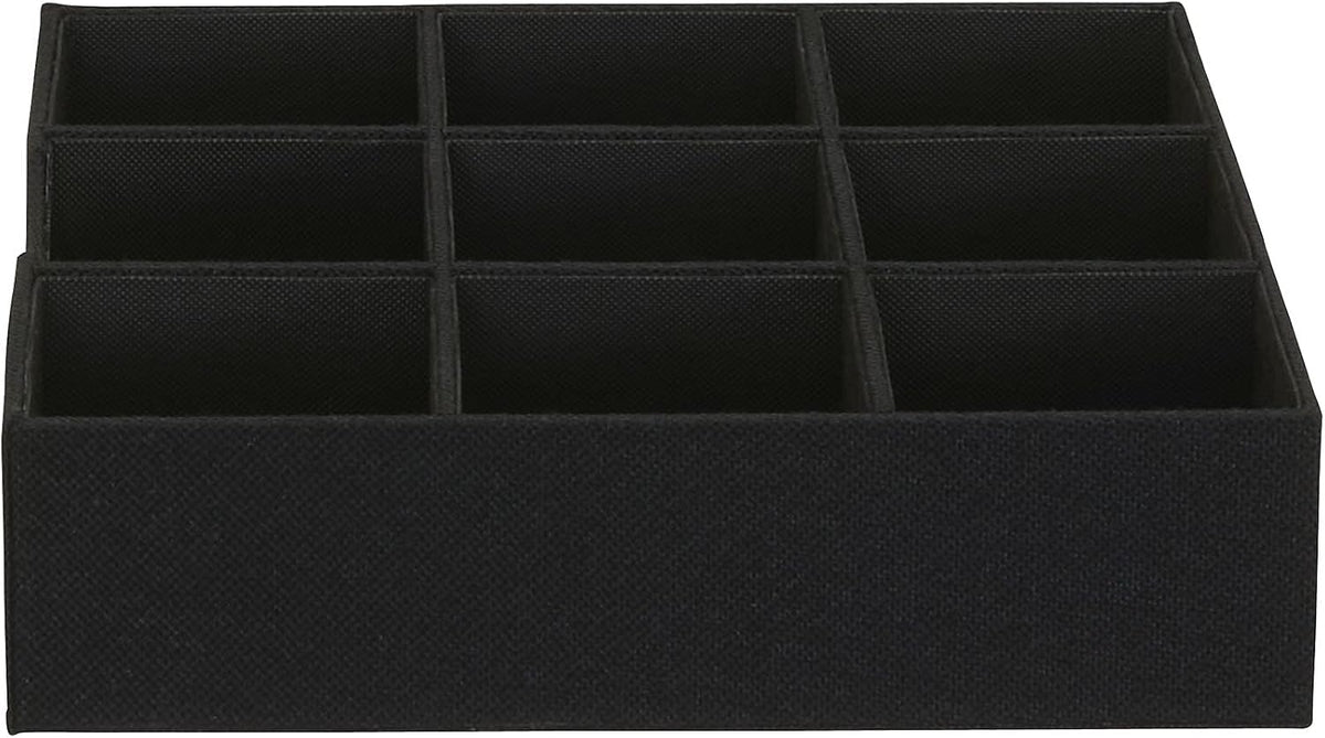 Household Essentials Drawer Organizer Tray with Fabric Cover and 9 Square Com...