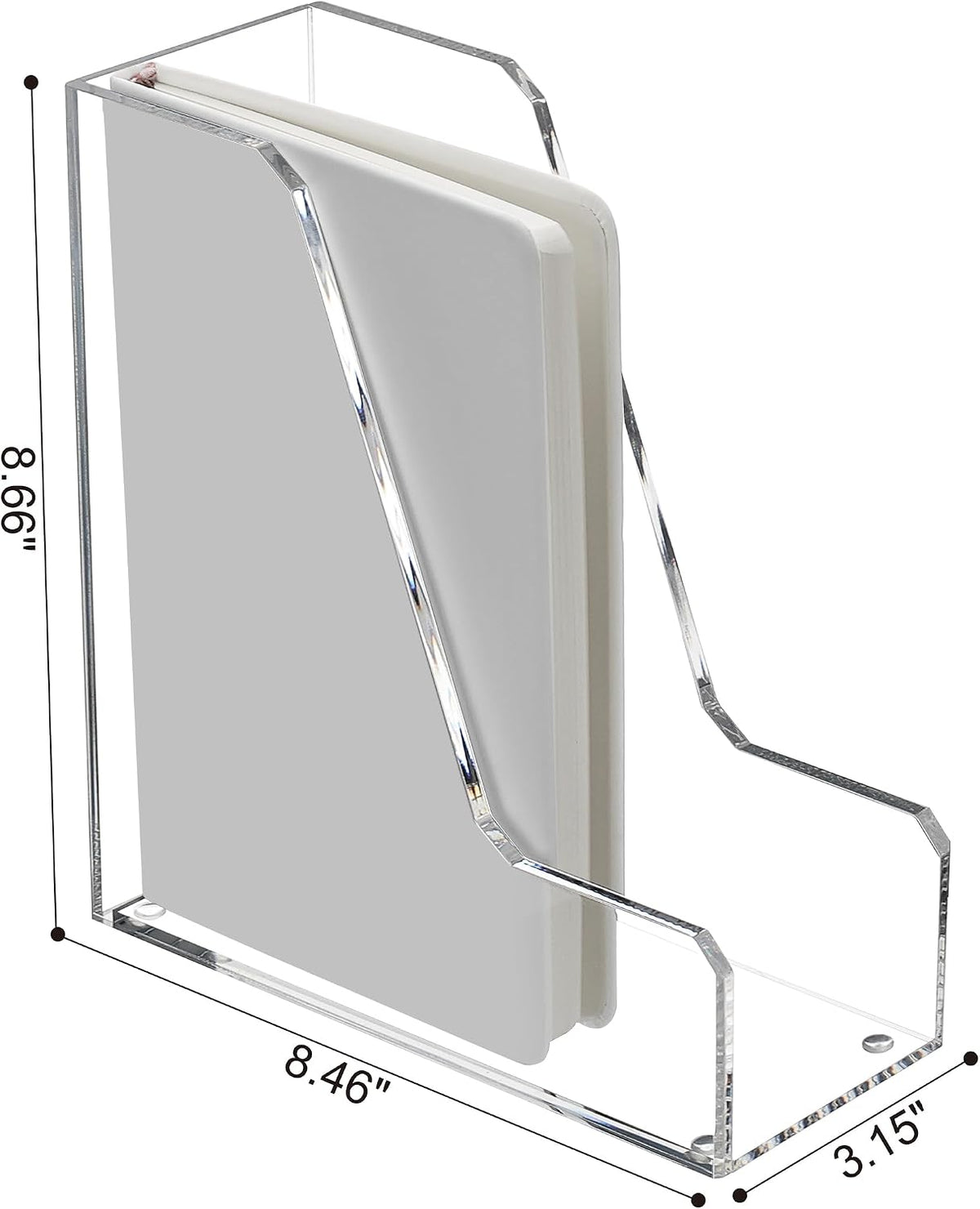 SANRUI 2 Pack Acrylic Magazine File Holder, Clear Vertical Desk Organizer
