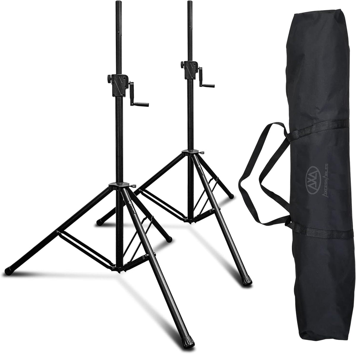 AxcessAbles Heavy-Duty DJ Stands with Carry Bag | 175LB Load Capacity | Crank...