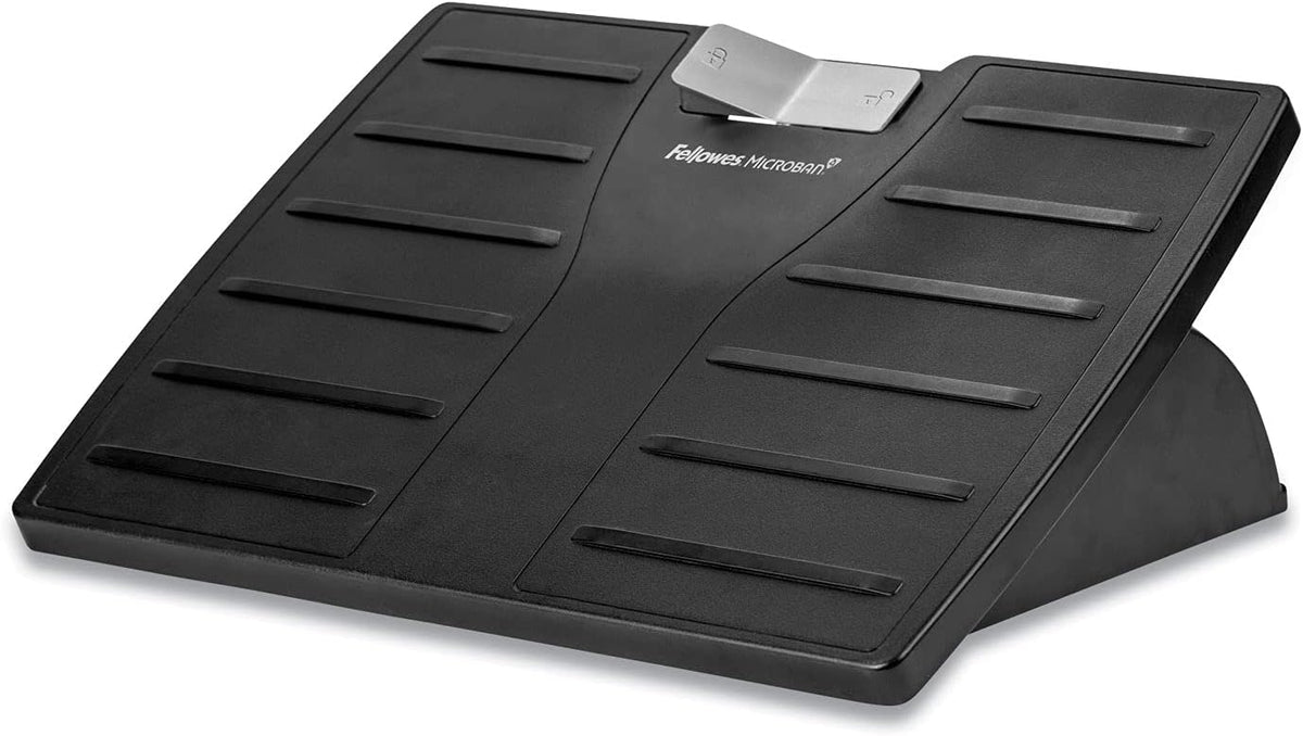 Fellowes Office Suites Adjustable Footrest with Microban Protection, Black/Si...