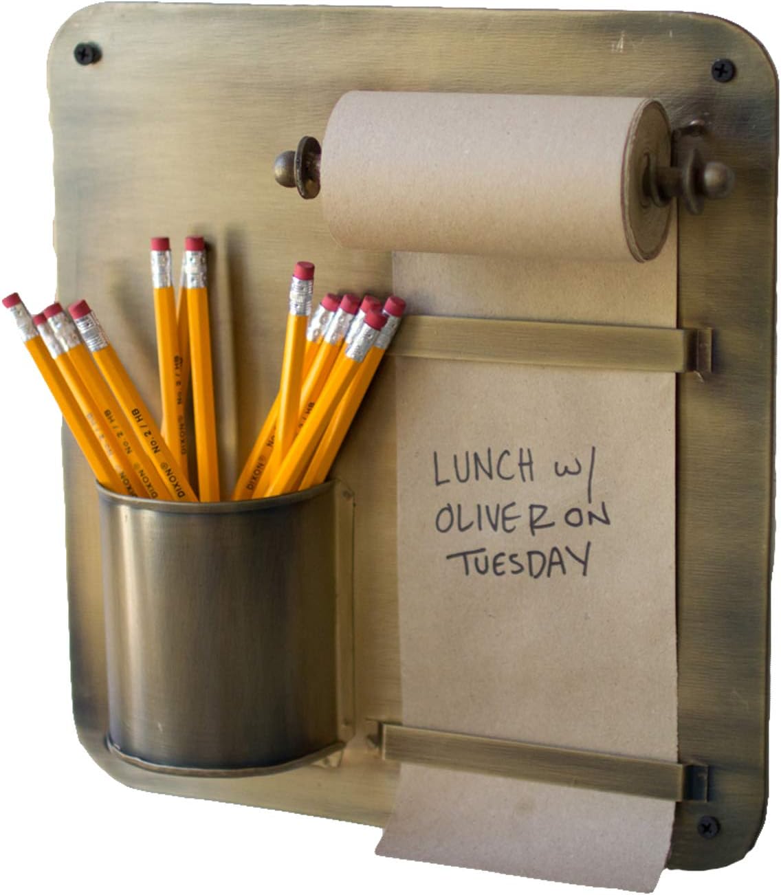 Kalalou NDE1280 Transitional Note Roll with Wall Rack with Pencil Holder in B...