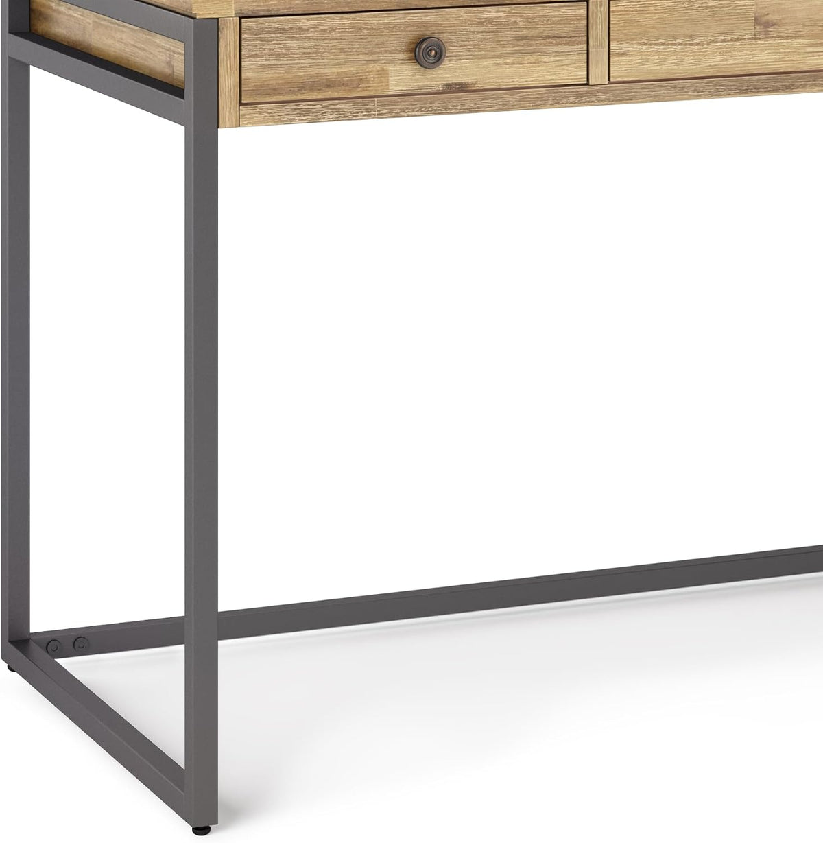 SIMPLIHOME Ralston 60" Wide Solid Acacia Wood Writing Desk in Golden Wheat