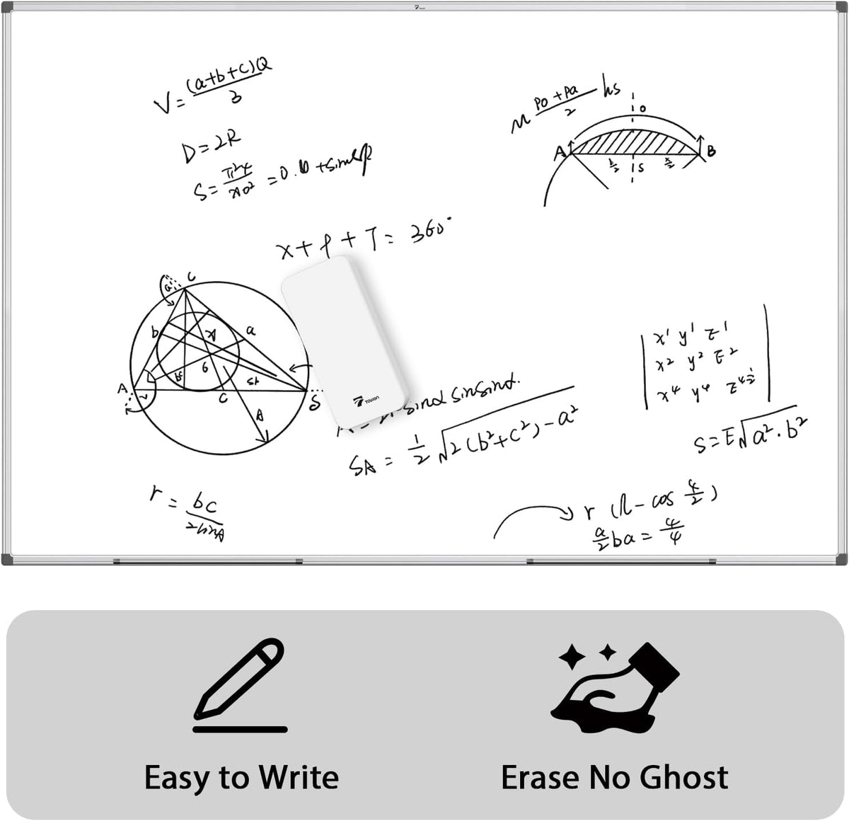 TOWON Magnetic Dry Erase Board 72x48 in, Aluminum Frame, Silver Border