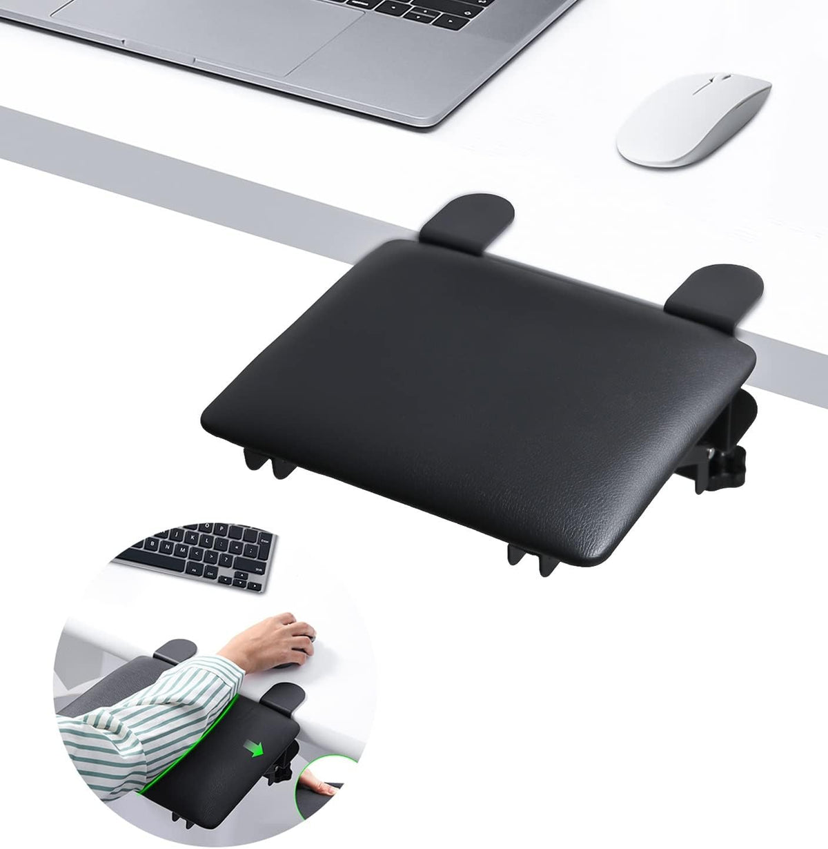eulps Foldable Arm Rest for Desk, Clamp-On Desk Arm Support Pad with Soft PU ...