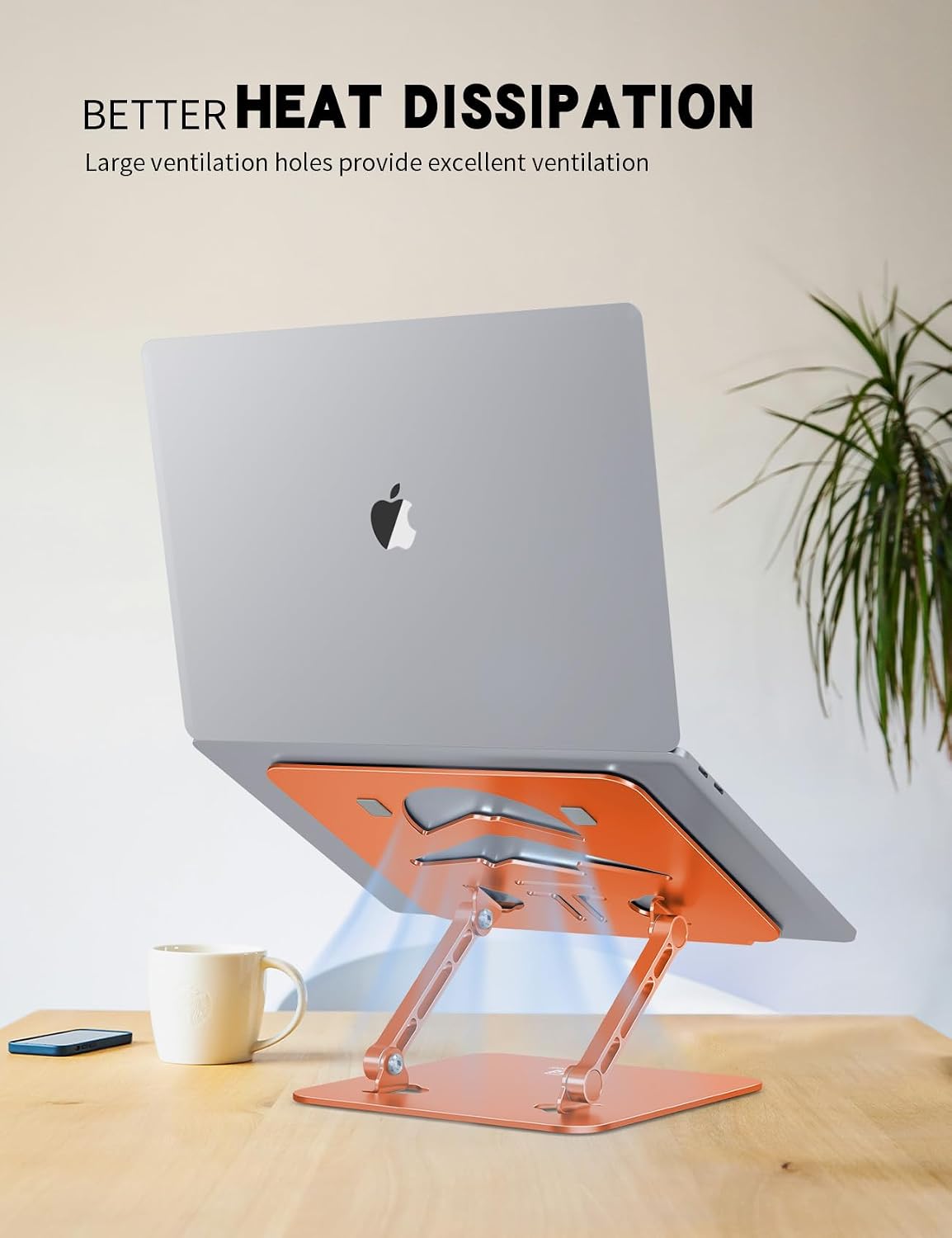 Z-Shaped Laptop Stand for Desk Fits 10"-16" Notebook, Orange