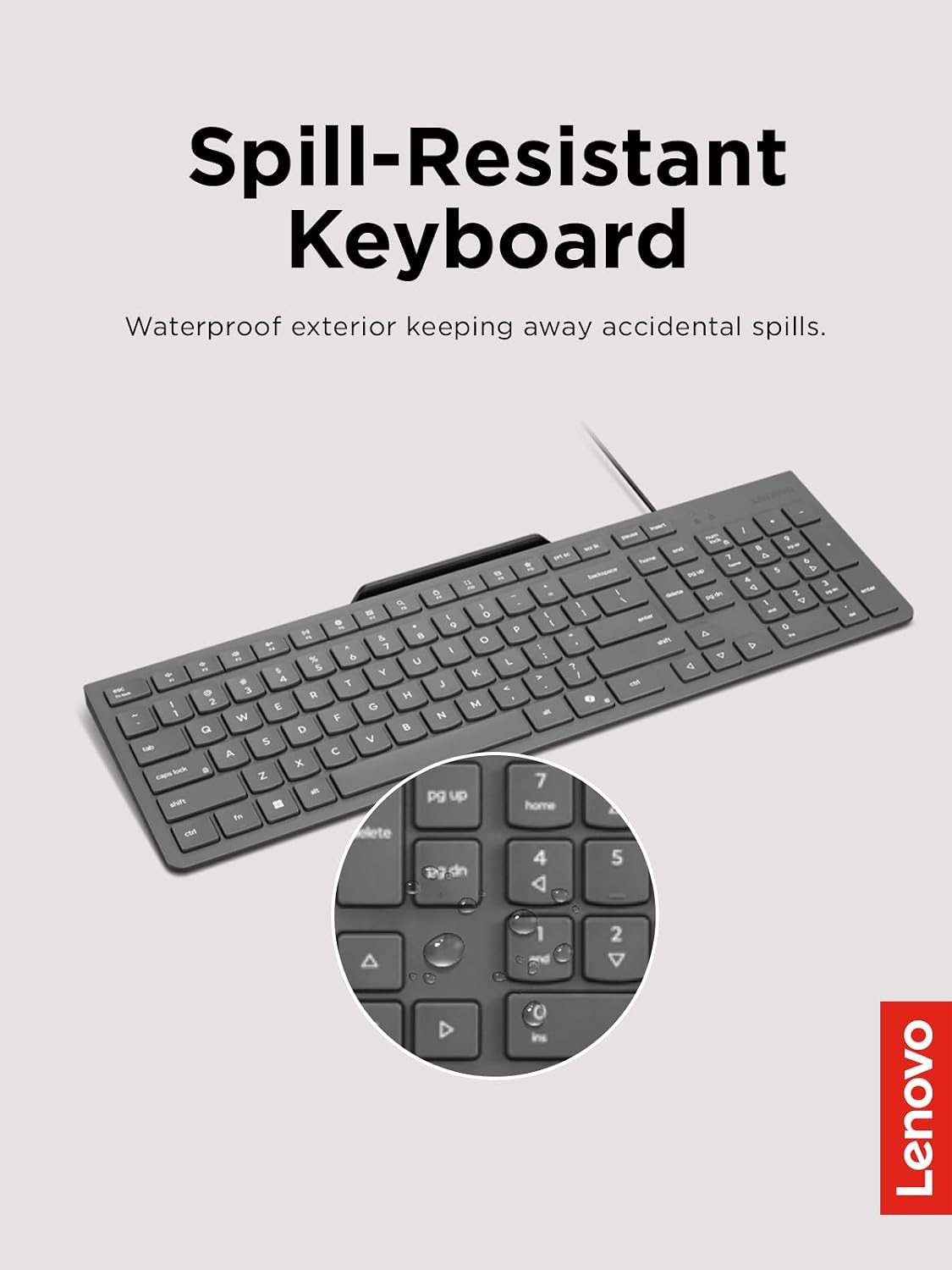 Lenovo 310 USB-A Wired Keyboard Mouse Combo, Quiet Keys, Ultra-Slim Gaming De...
