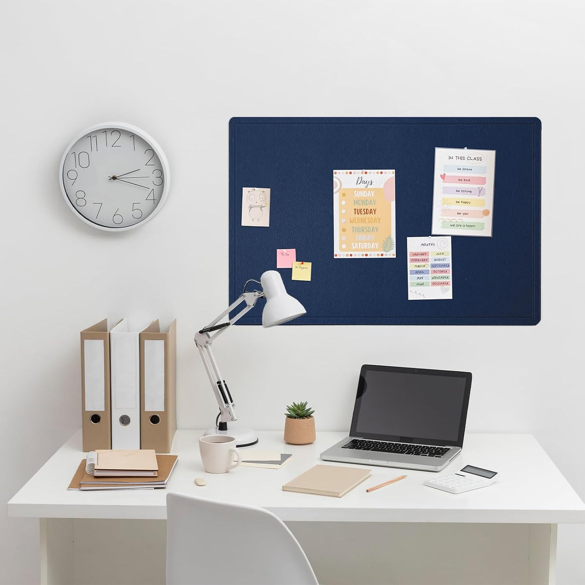 Felt Bulletin Board 36x24 inches, Decorative Pin Board for Home & Office