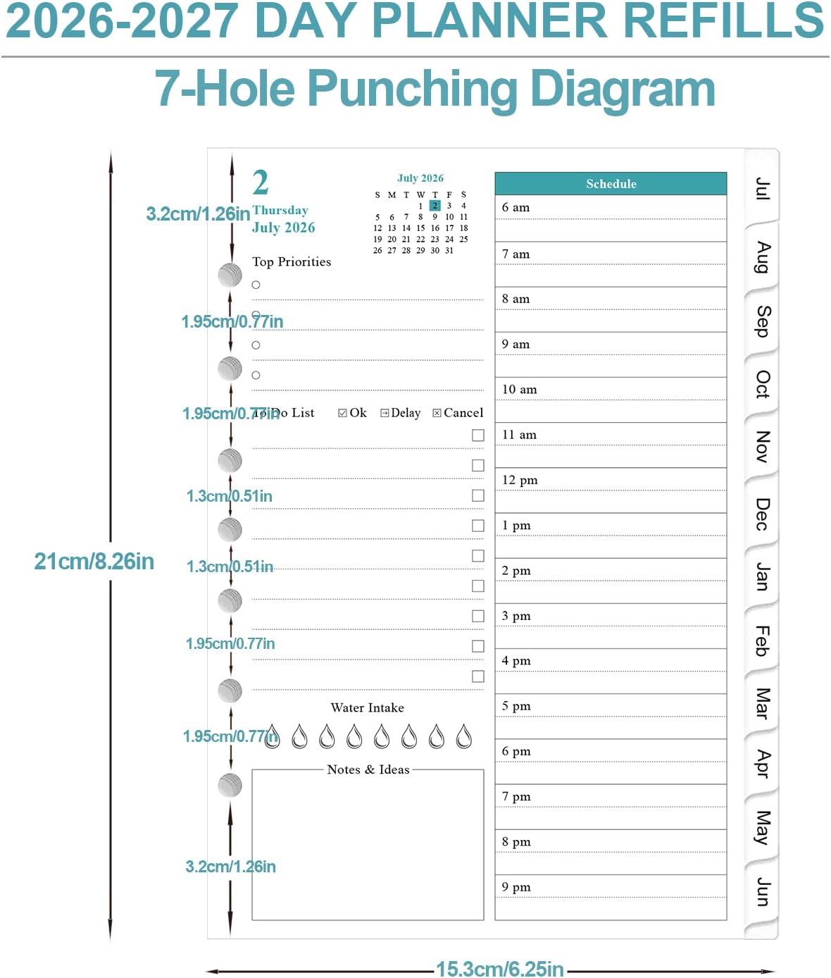 2027 Planner Refills - One Page Per Day Daily & Monthly Planner, January 2027...
