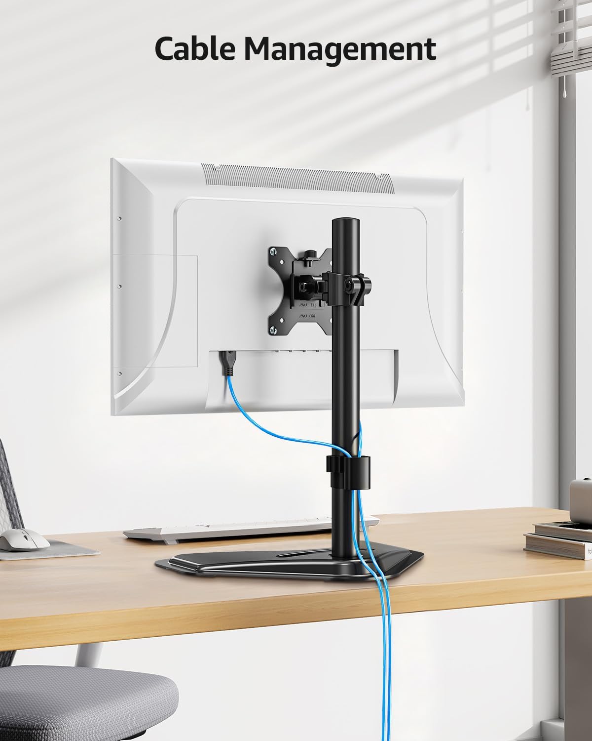 MOUNTUP Single Monitor Stands, Freestanding VESA Monitor Desk Mount fits 13