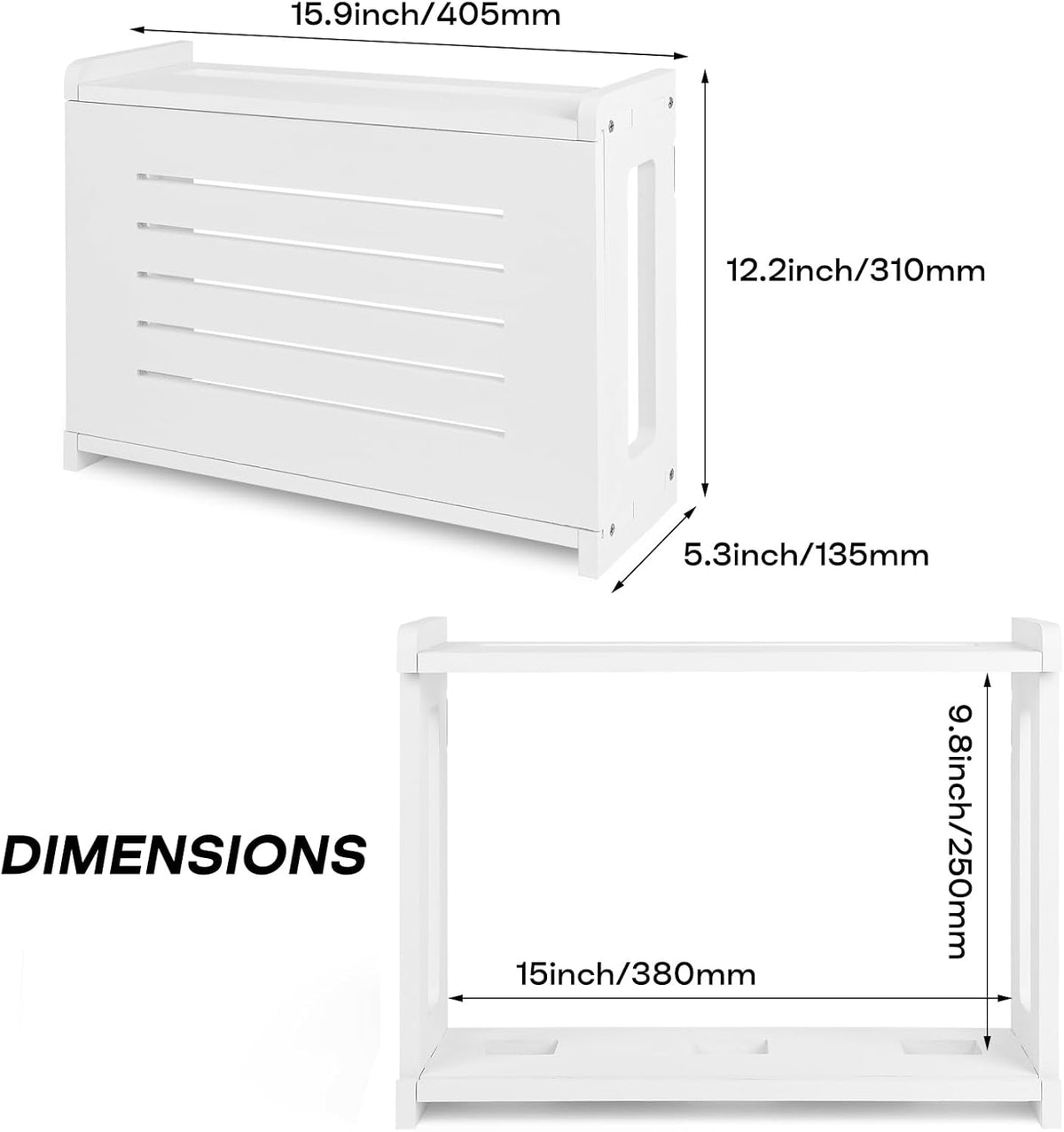 Router Shelf Wall Mount WiFi Router Storage Box Modem Cable Cover Organized P...