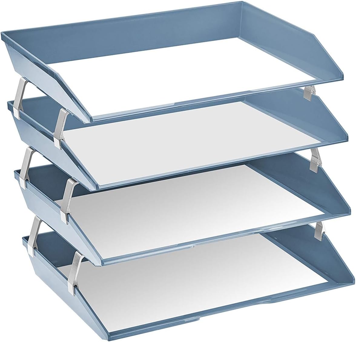 Acrimet 4 Tier Paper Letter Tray Side Load Letter Size, Office Desk File Docu...