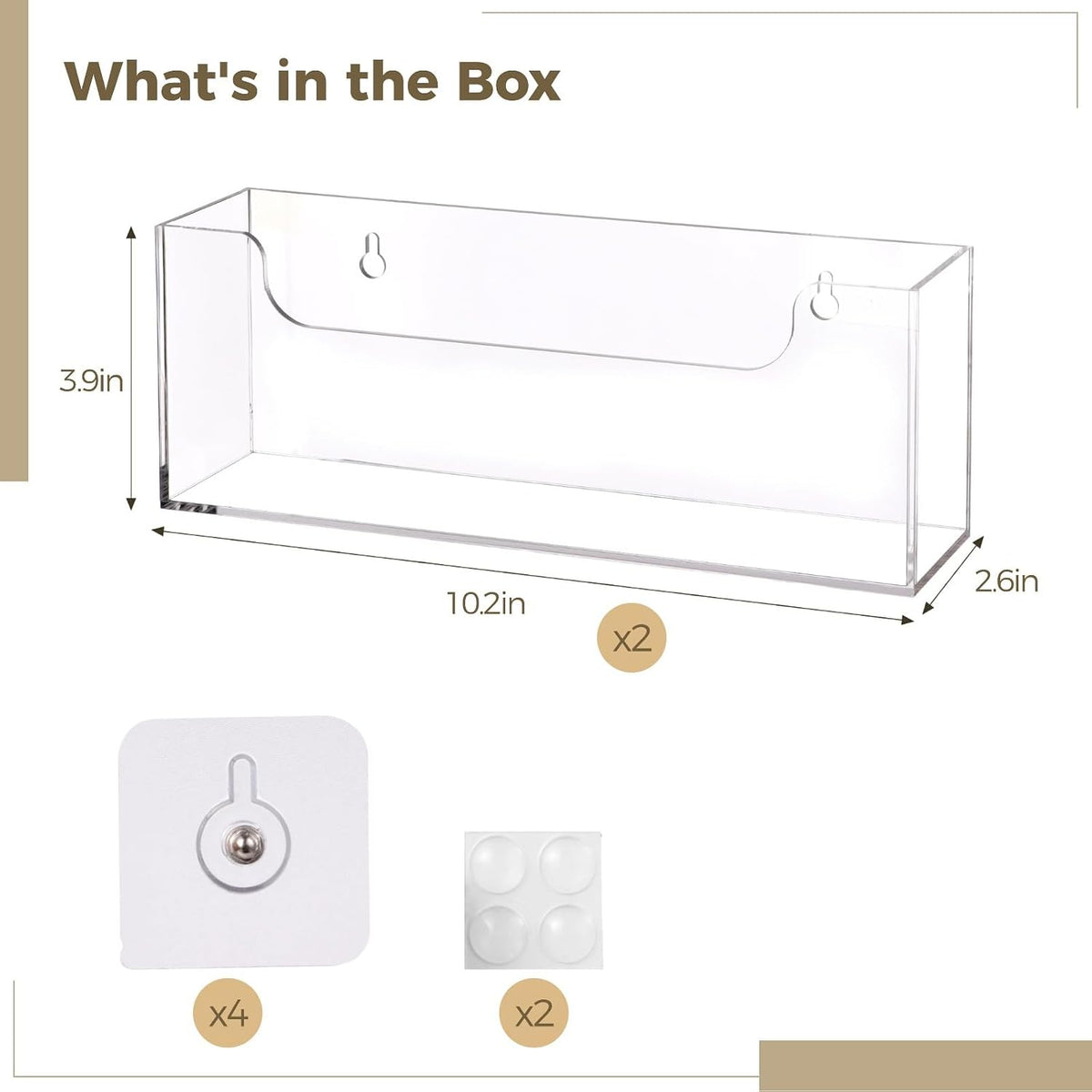 Homaisson Clear Acrylic Mail Holder Box for Desk or Wall Mount, Mail Organize...